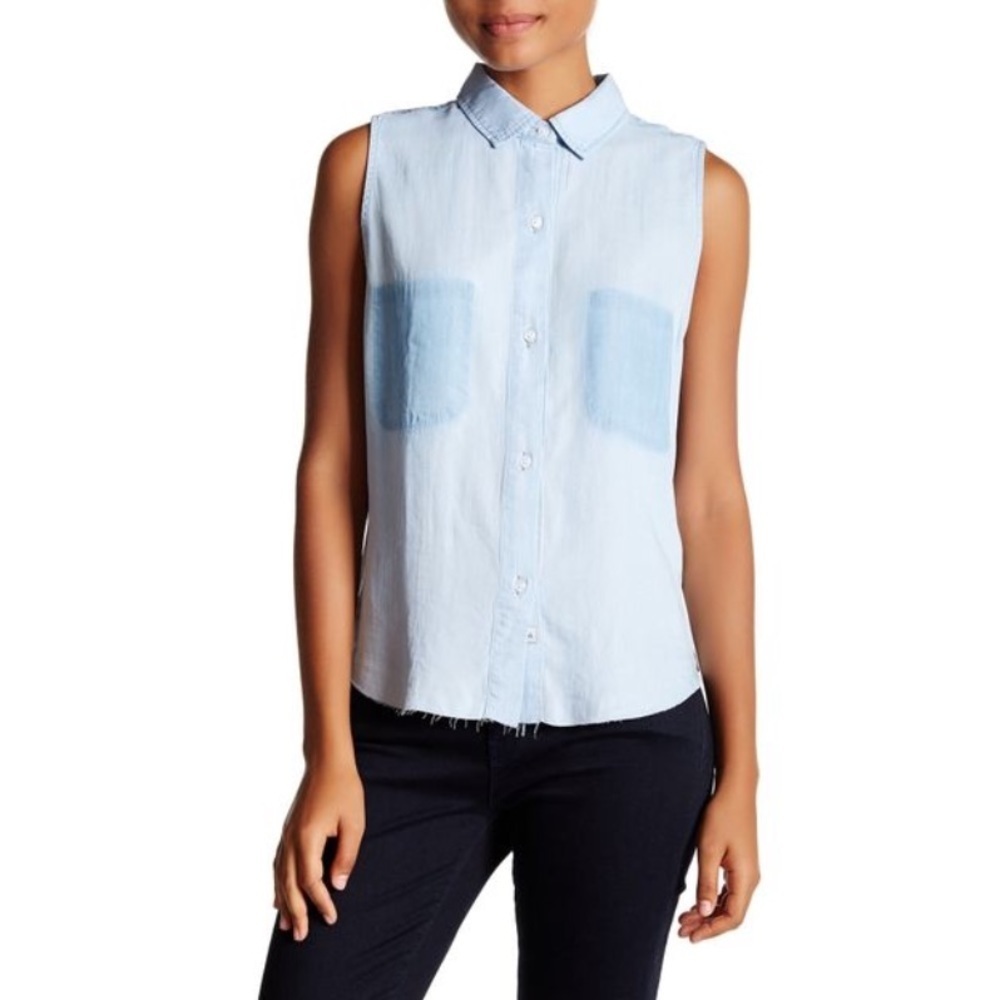 Rails Mila Cutoff Sleeves Shirt in Light Shadow